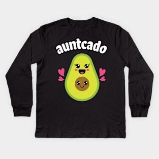 Avocados Hugging Together Happy Auntcado Uncle Niece Nephew Kids Long Sleeve T-Shirt